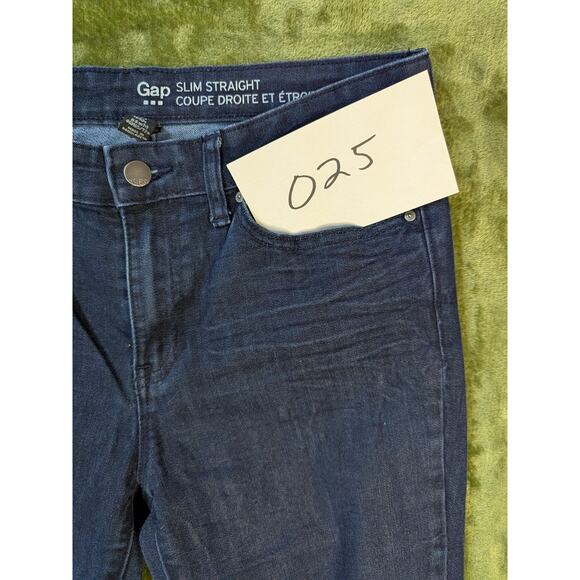Gap 1969 Slim Straight Denim Jeans Stretch Cotton Blend 8 Dark Wash Retro Preppy - Picture 11 of 11